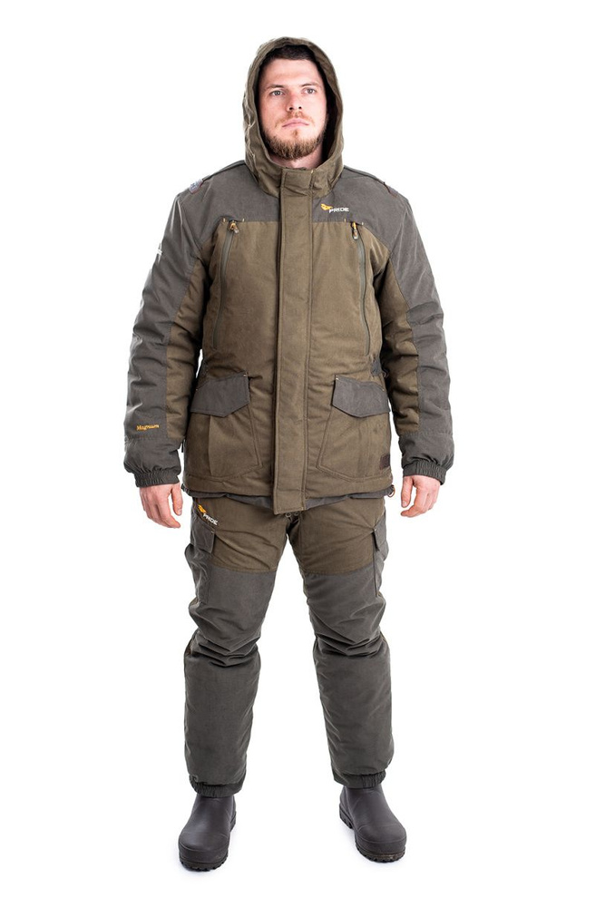 Зимний костюм для охоты и рыбалки "Магнум" полукомбинезон от PRIDE. Ткань: Исландия. Цвет: Хаки. Размер: #1