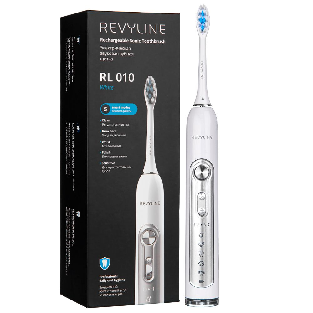 Электрическая зубная щётка Revyline RL 010 звуковая, белая #1