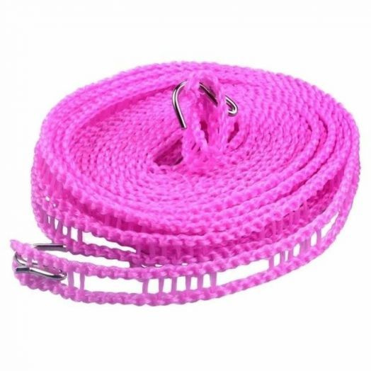 Веревка для сушки белья на плечиках, длина 3 м, цвет розовый, 1 шт  #1