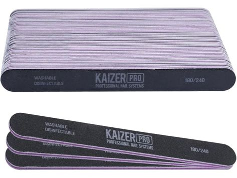 Пилка для ногтей 180/240 Kaizer Professional Plastic-based file, soft, straight, length 180 mm., color #1