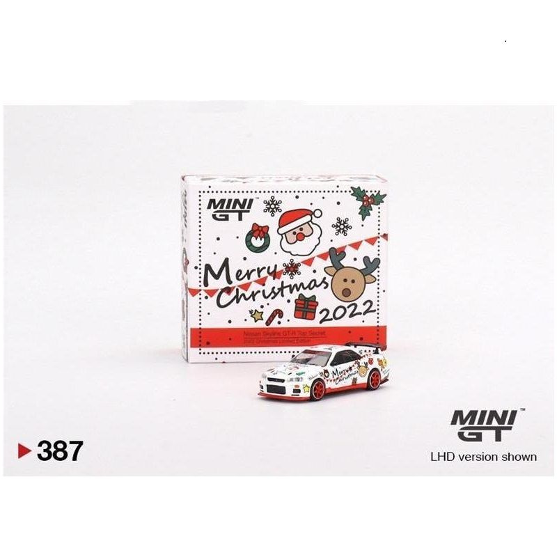 Машинка TSM MiniGt 387 Nissan Skyline GT-R R34 Secret 2022 Christmas Limited Edition 1/64 simulation #1