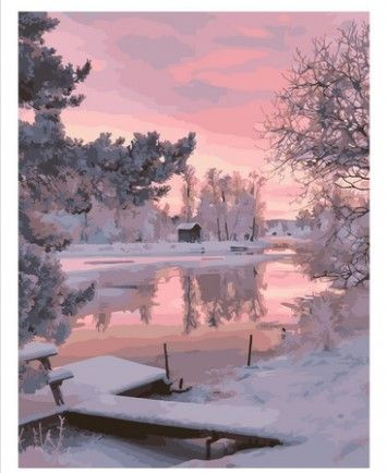 Картина по номерам на подрамнике 40х50см GX 34603 пейзаж зима природа  #1