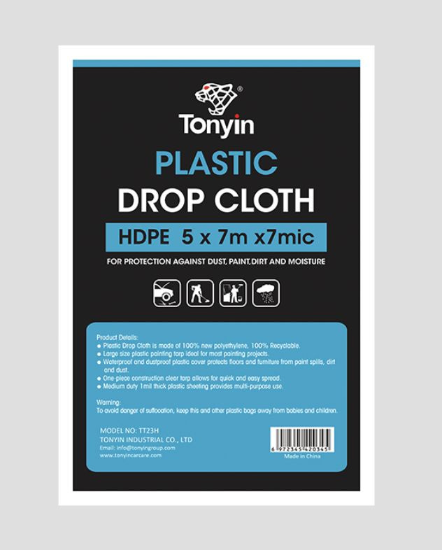 TT23H Маскировочная пленка (5*7м*7мкм) PLASTIC DROP CLOTH TONYIN, 1 шт. #1