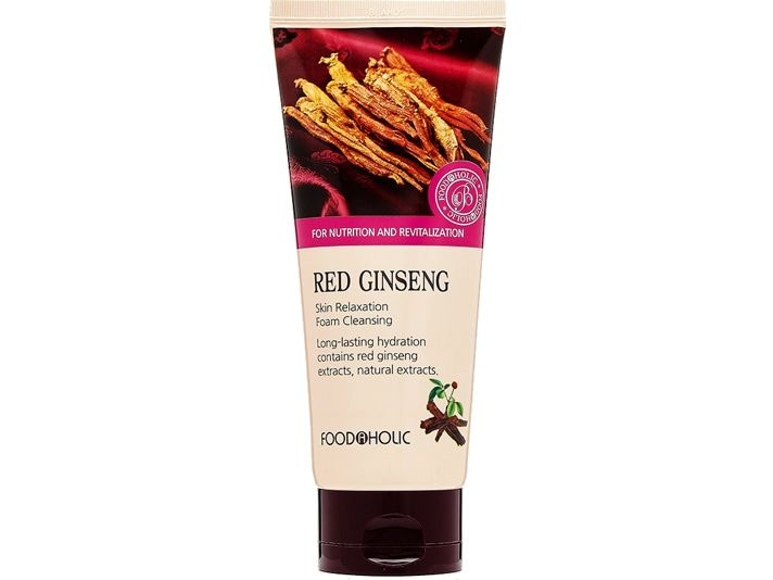 Пенка для умывания с красным женьшенем FoodaHolic Red ginseng skin relaxation foam cleansing  #1