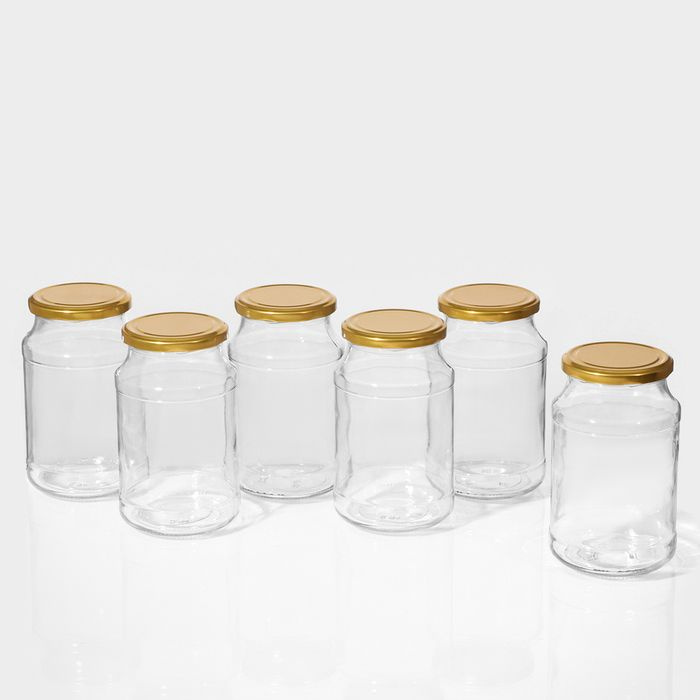 Набор стеклянных банок с крышкой для консервации, ТО-82 мм, 0,9 л, 6 шт  #1