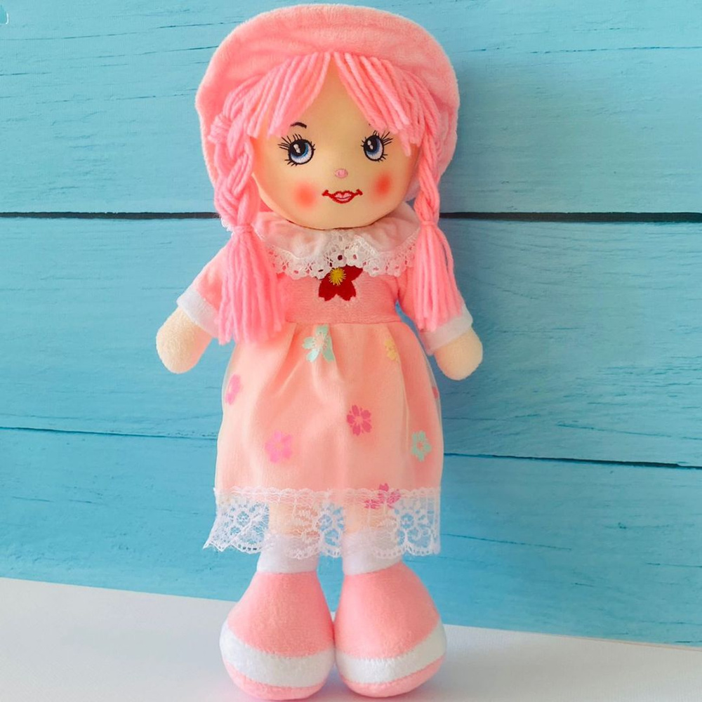 Кукла Маша мягконабивная, текстильная мягкая игрушка розовая куколка  #1
