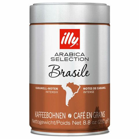 Кофе в зернах 250 г ILLY "Brasil" арабика 100%, в жестяной банке, 1 шт  #1