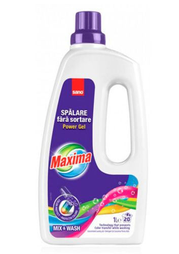 SANO Maxima Power Gel Mix & Wash Концентрированный гель для стирки цветного белья 1 л на 20 стирок  #1