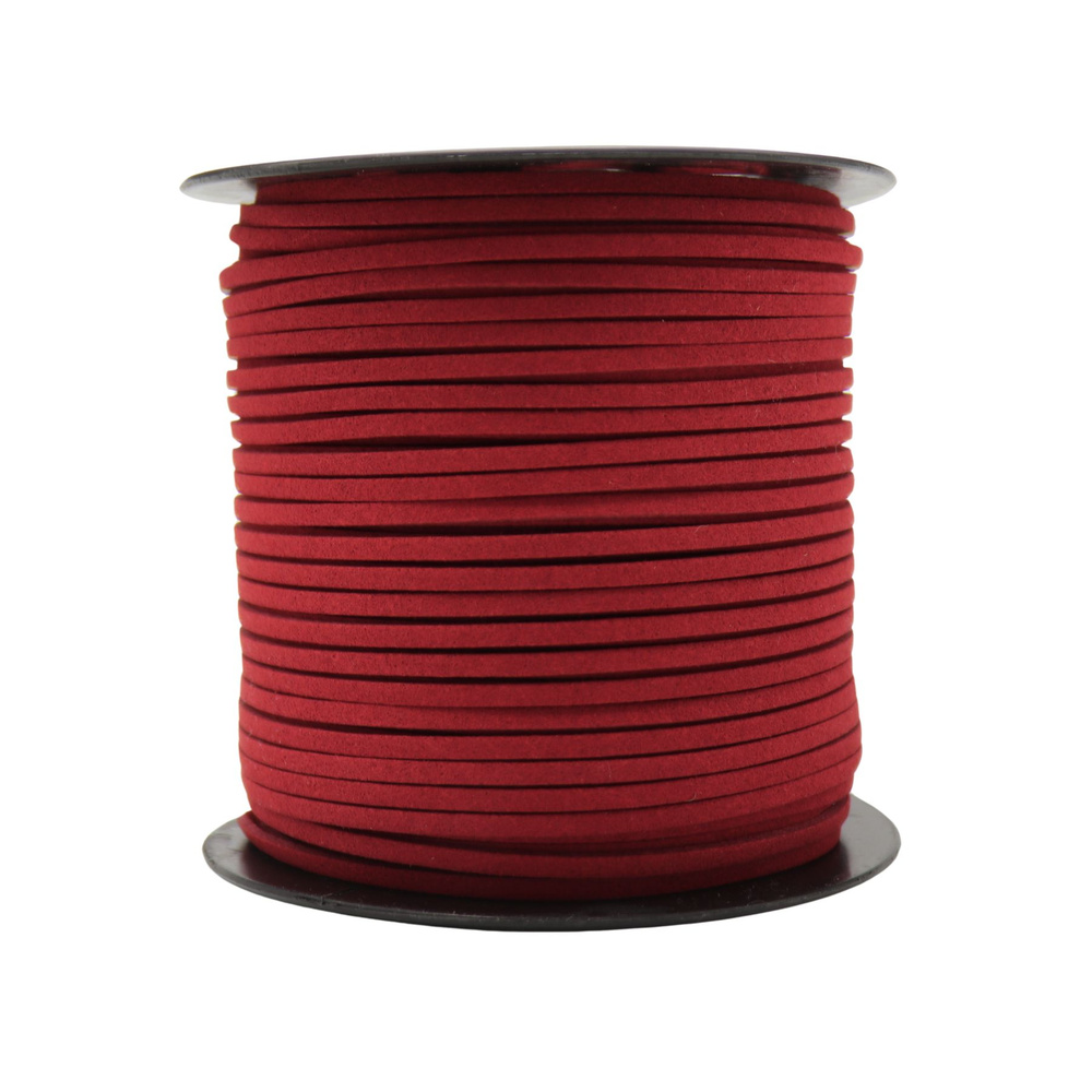 Шнур замшевый (для рукоделия) 2.3х1 мм 80 метров цвет: бордовый  #1