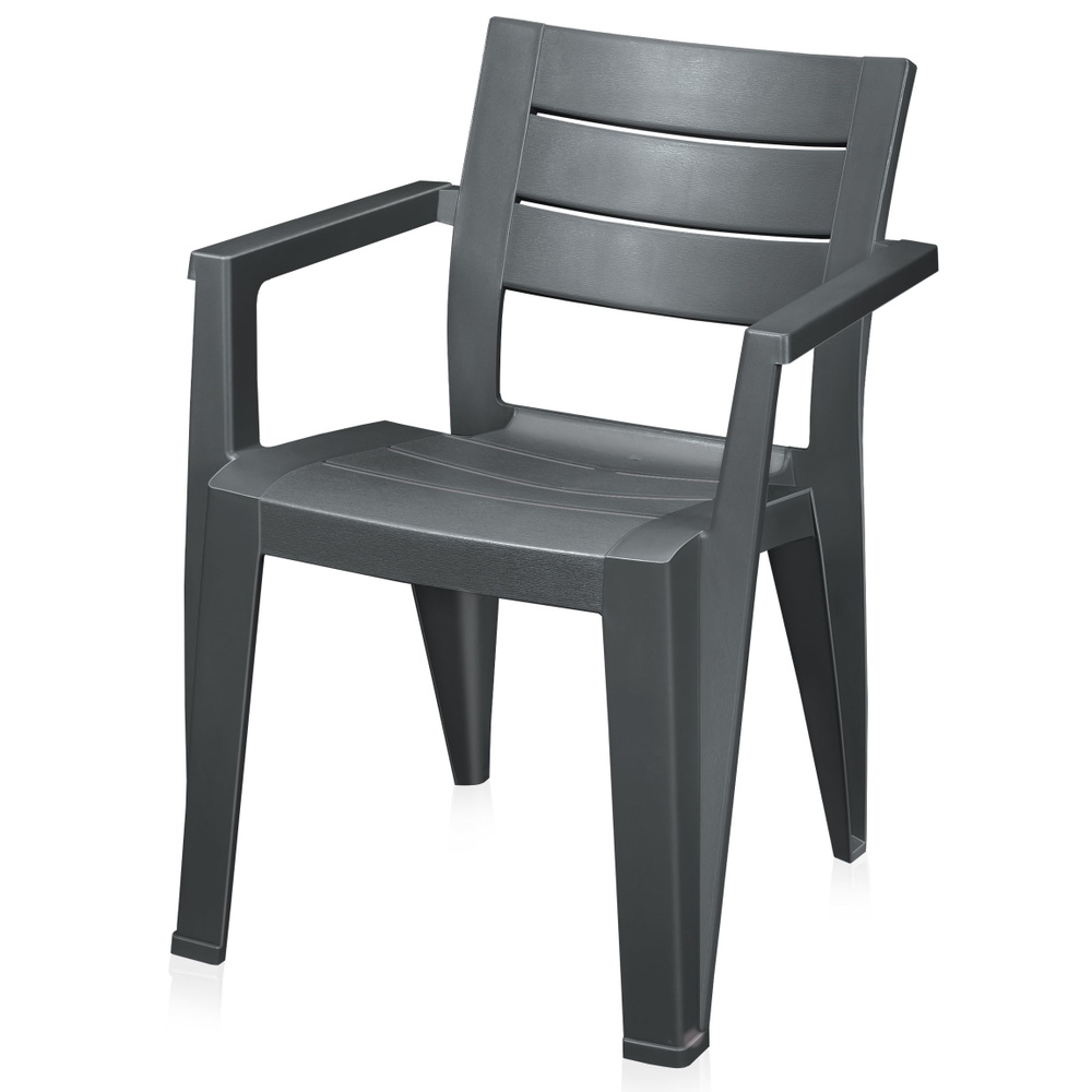 Кресло садовое PALERMO искусственный ротанг 57х63х78 см, 1 шт., цвет графит  #1