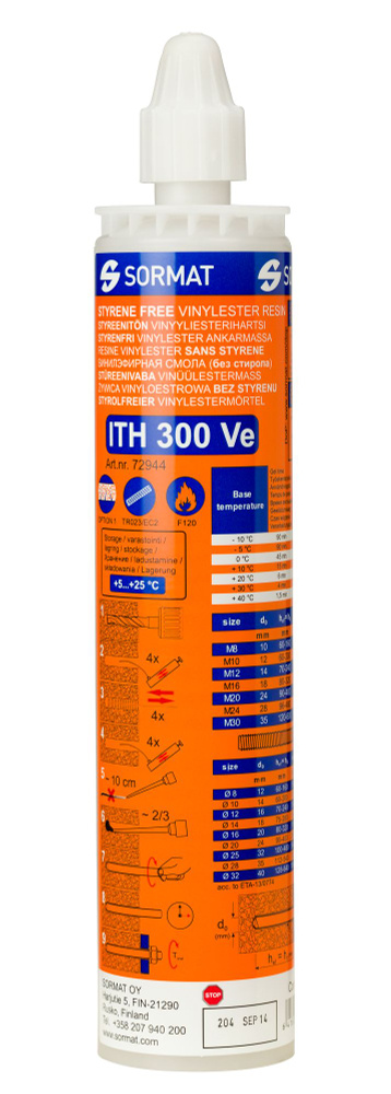 Анкер химический SORMAT винилэстеровая смола ITH 300 VE #1