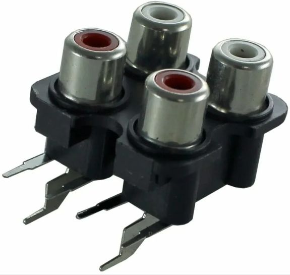 RCA-407 PCB jack гнездо на плату 4 RCA - купить с доставкой по выгодным ...