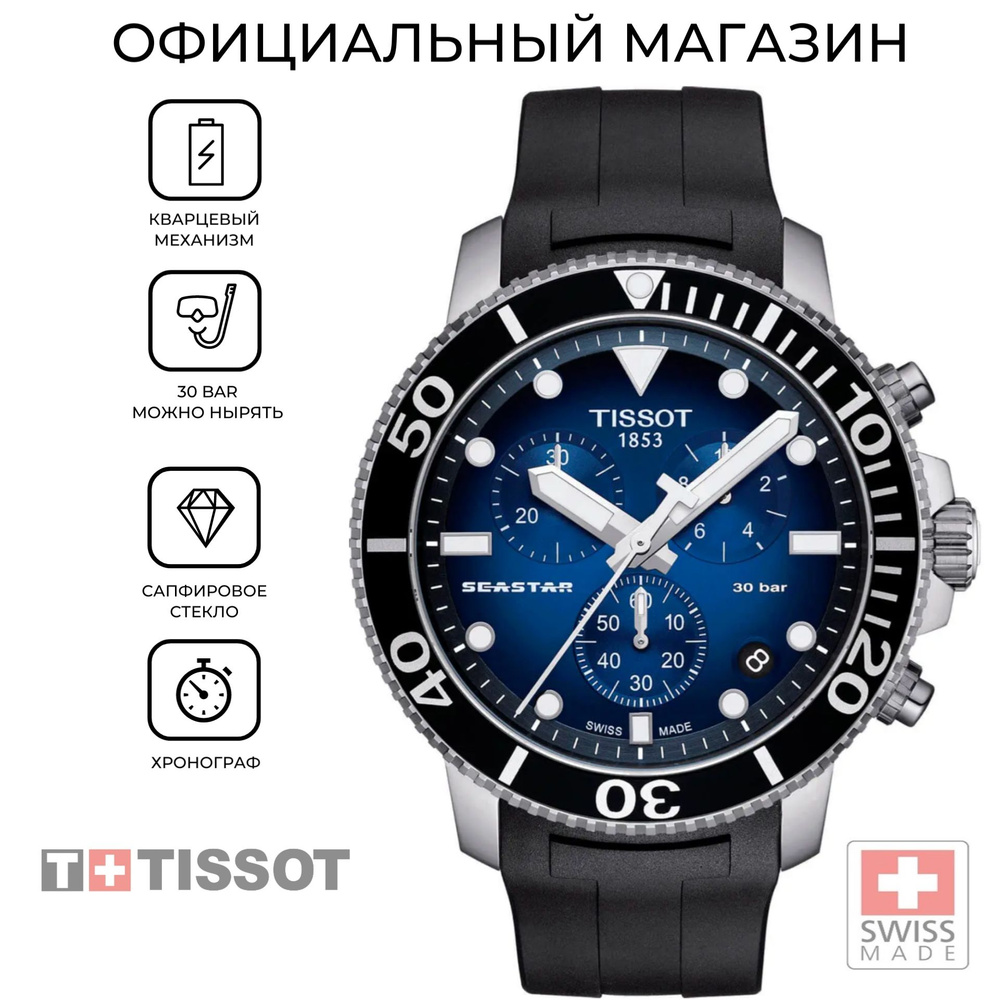Мужские швейцарские часы-хронограф Tissot T120.417.17.041.00 (T1204171704100)  #1