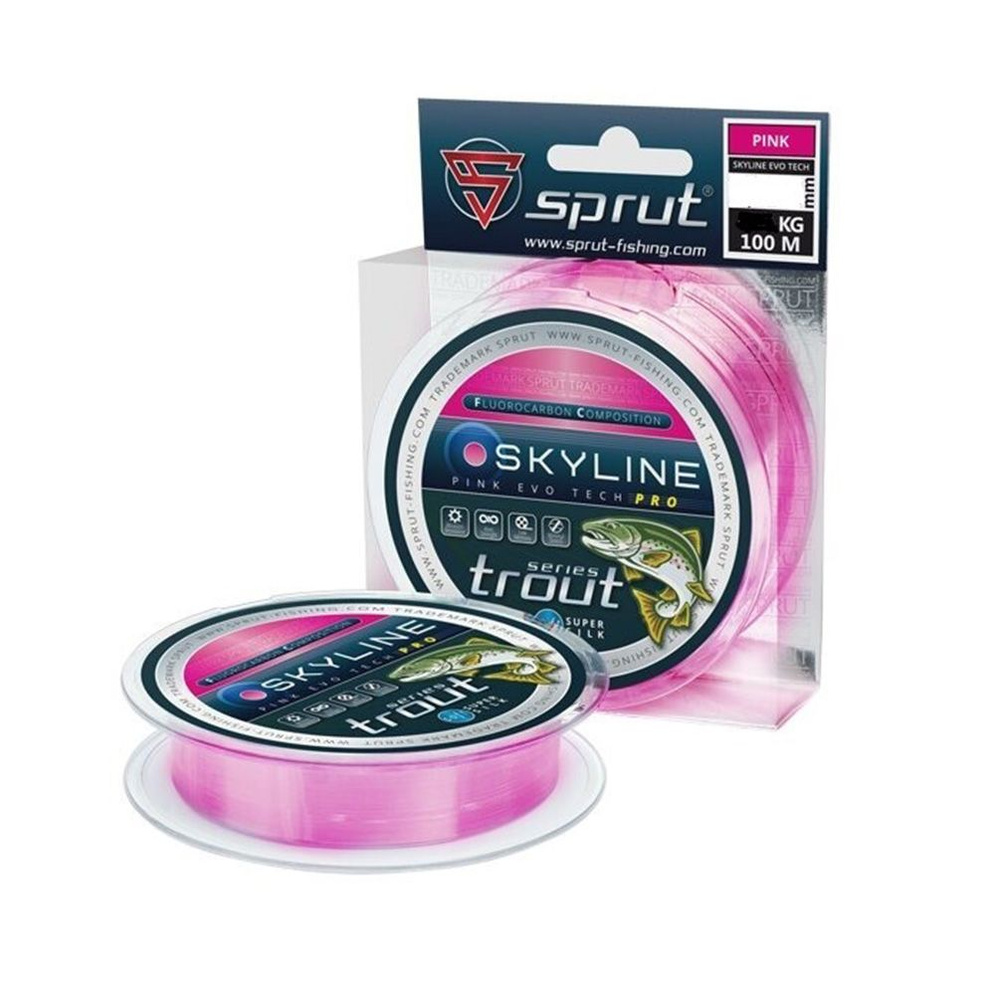 Леска для рыбалки Sprut SKYLINE EvoTech PRO Pink (0,255mm/100m), 1 штука #1