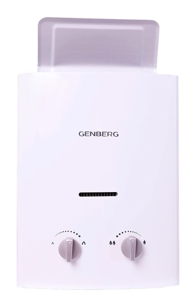 Проточный газовый водонагреватель GENBERG 105.01 Бездымоходная 5 л. Белая  #1
