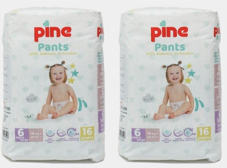 PINE Pants Eco Pack Детские подгузники-трусики Extra Large 18+кг, Размер 6, 16 шт в уп, 2 шт  #1