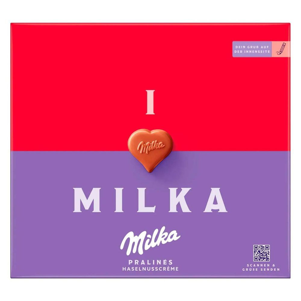 Подарочный набор шоколадных конфет Milka I Love с нугой и орехами (Польша), 110 г  #1