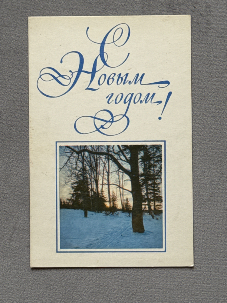 Открытка СССР С Новым Годом! Зима пейзаж художник Рыклин 1967 год  #1
