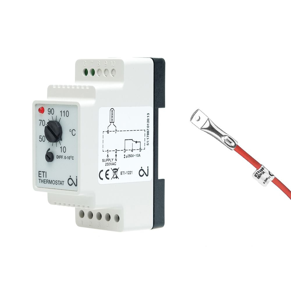 Термостат для защиты труб от замерзаний OJ ETI-1221 и датчик температуры трубы OJ ETF-622  #1