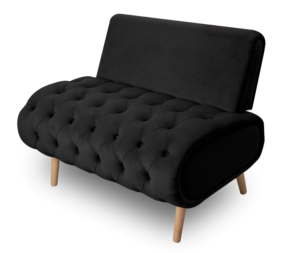 Прямой диван, механизм Нераскладной, 100х60х78 см,черный #1