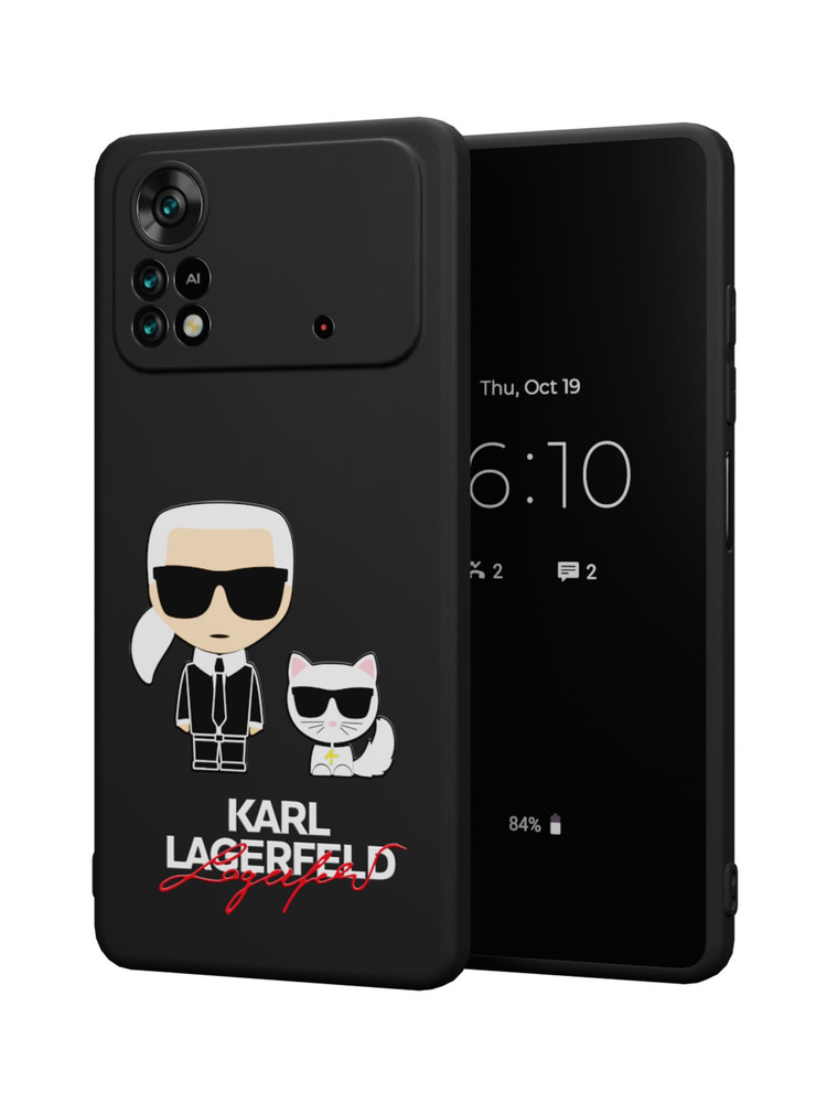 Силиконовый чехол Novel для Poco X4 Pro, Lagerfeld #1