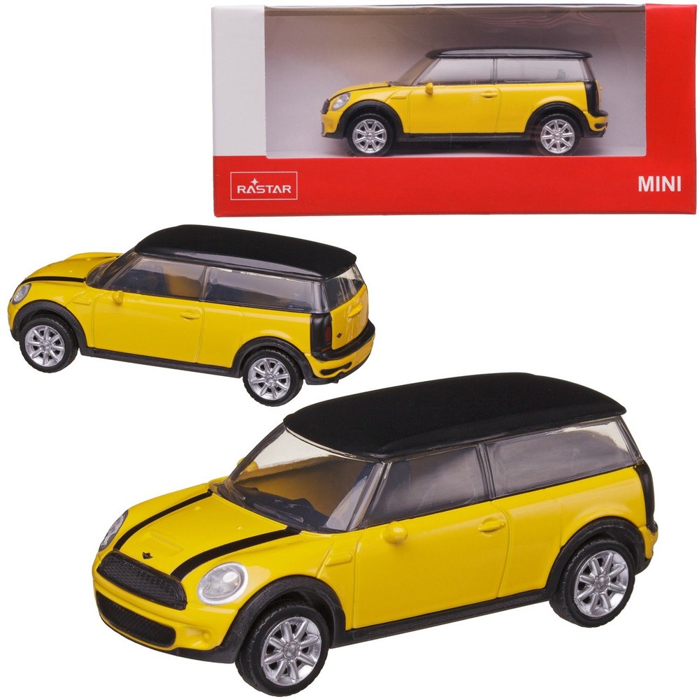 Машина металлическая 1:43 MINI CLUBMAN, цвет желтый #1