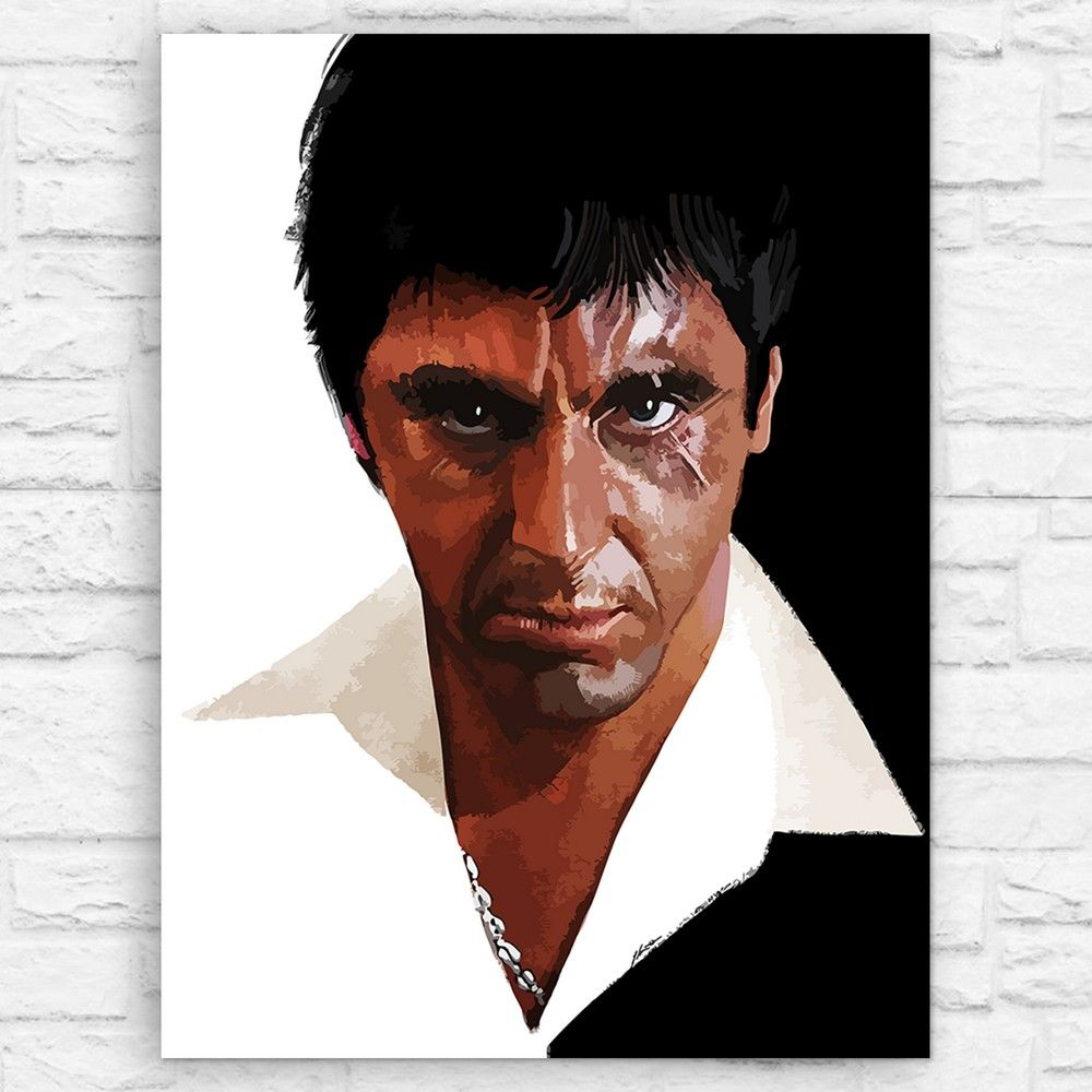 Картина по номерам на холсте фильм Лицо со шрамом (Scarface, Аль пачино) - 14287 В 60x80  #1