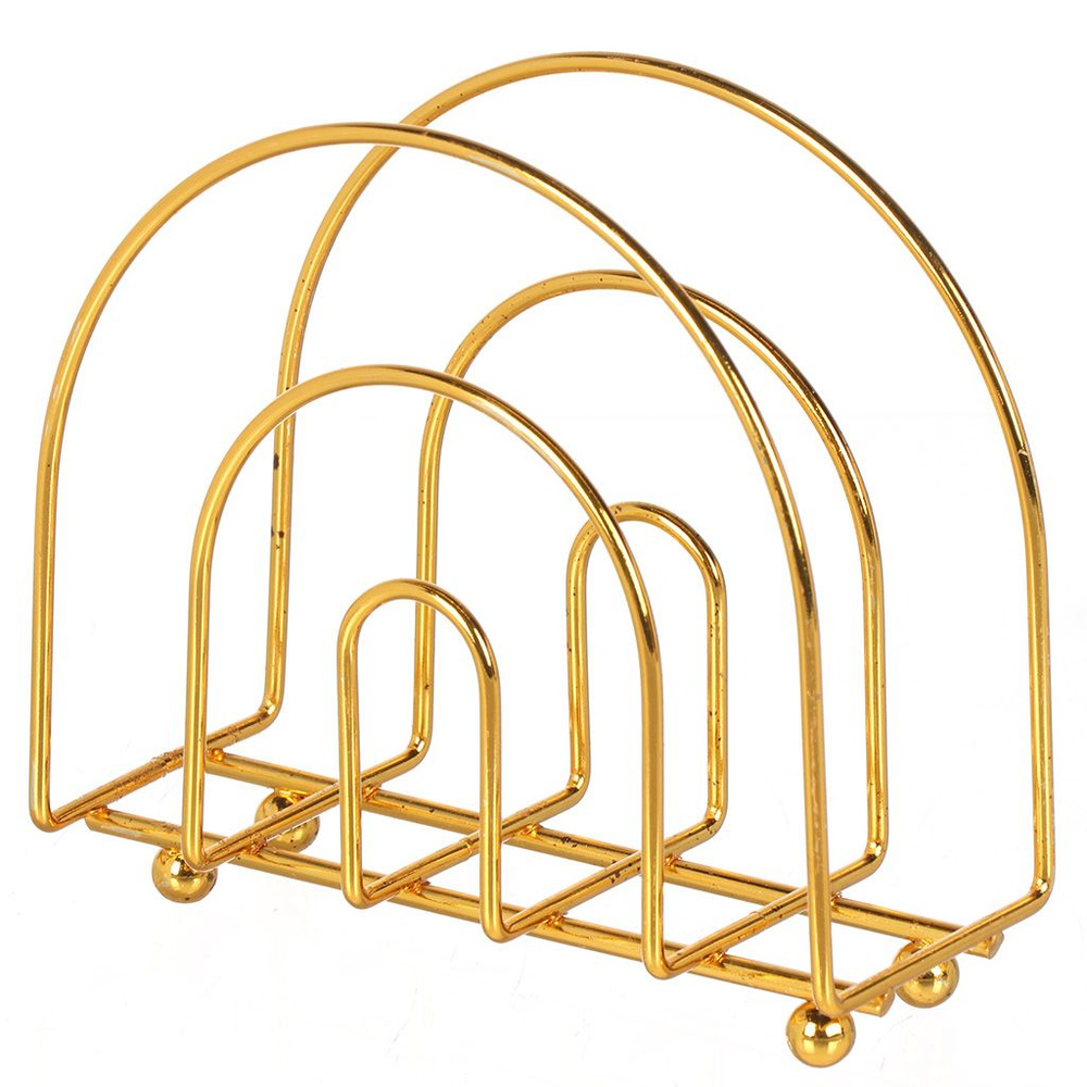 Салфетница металл, 13х6.5х12.5 см, золотая #1