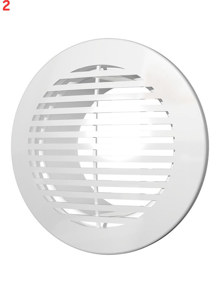 Решётка вентиляционная 10РКФ круглая с фланцем D100 ABS пластик цвет белый (2 шт.)  #1