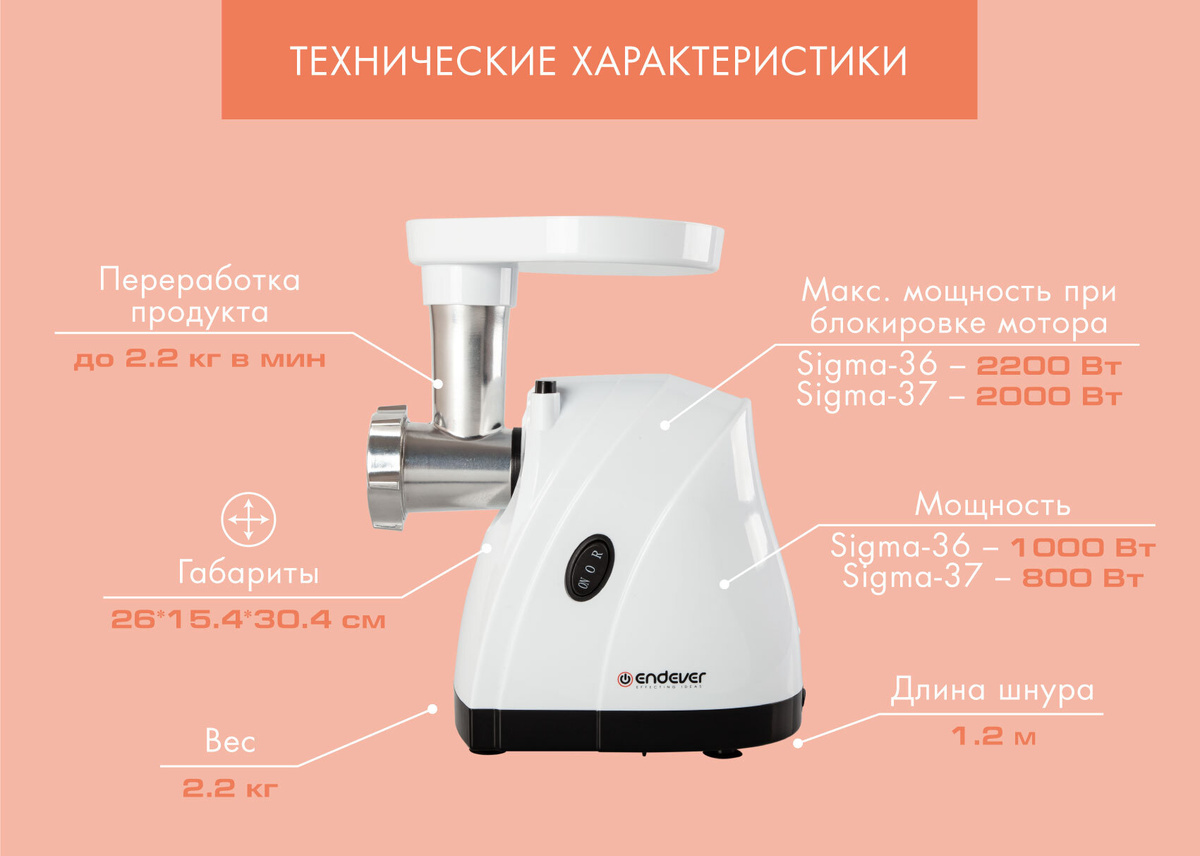 Мясорубка электрическая Endever Sigma-36