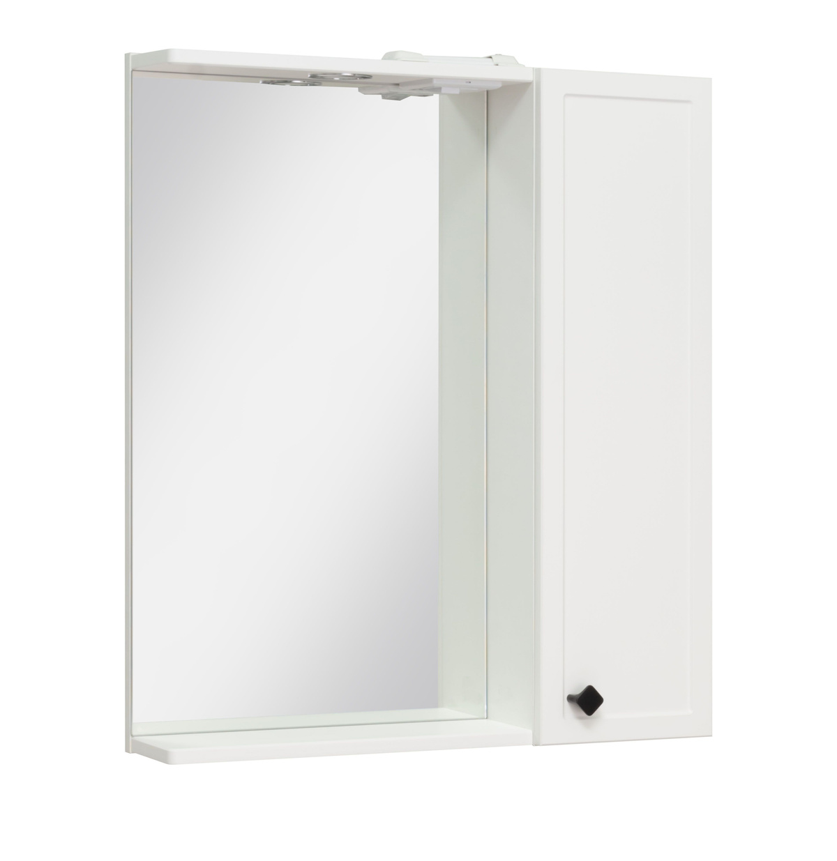 Зеркало шкаф для ванной / Runo / Римини 65 / белый / правый