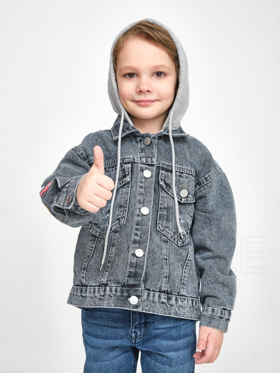 джинсовка детская для девочки с капюшоном с миккимаус 
