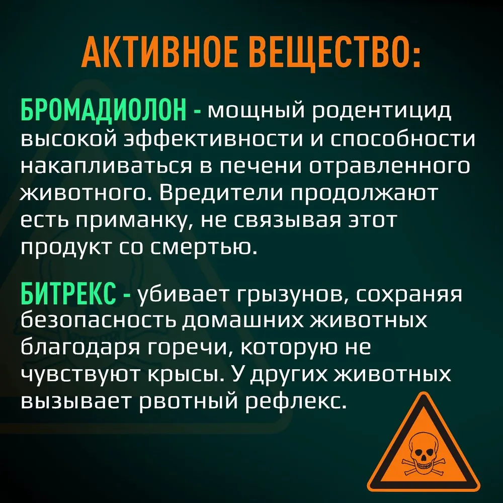 отрава для мышей и крыс 200г, средство от грызунов, крысиная отрава .... . . 