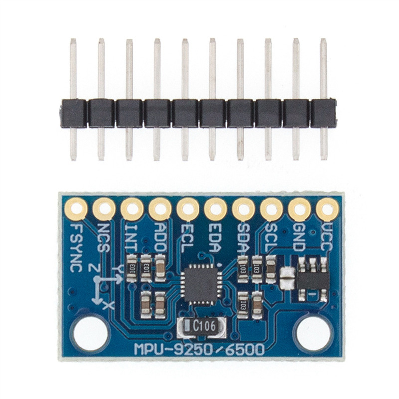 MPU-9250-9250Модуль9-осевогодатчикаСвязьI2C/SPIТрехосевойгироскоп+акселерометр
