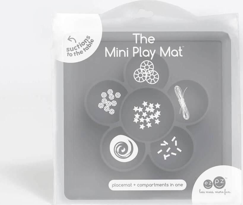 Тарелка силиконовая Ezpz Mini Play Mat (графит) #1