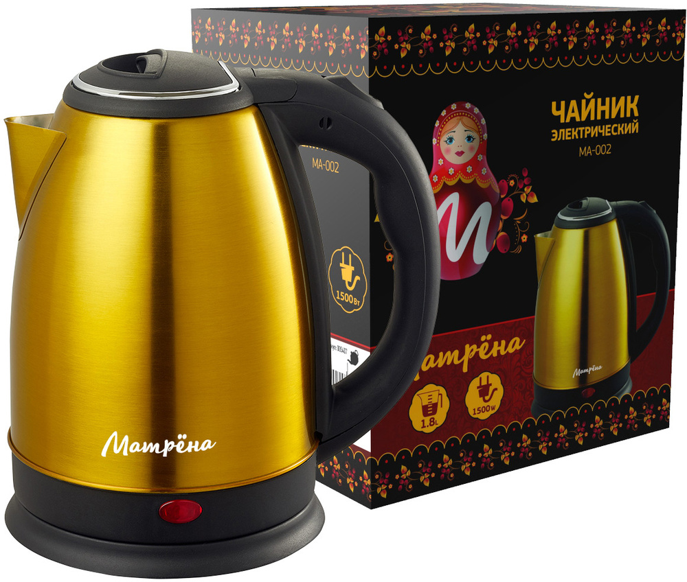 Матрёна Электрический чайник MA-002З, желтый #1