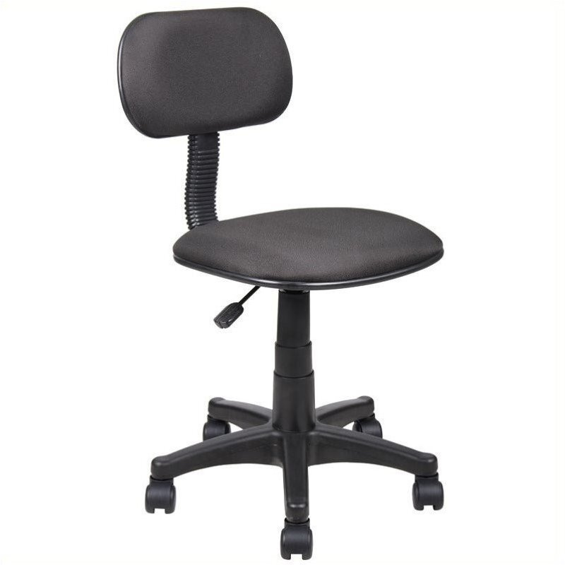 Кресло компьютерное LIGA кожзам черный, стул офисный без подлокотников  #1