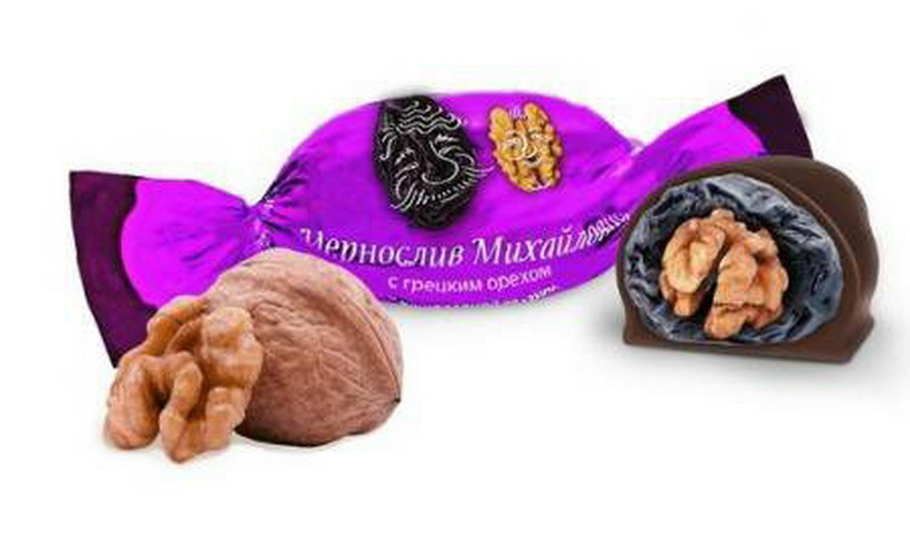 Фруктовичи, конфета Чернослив Михайлович с грецким орехом в шоколадной глазури 1000 грамм  #1