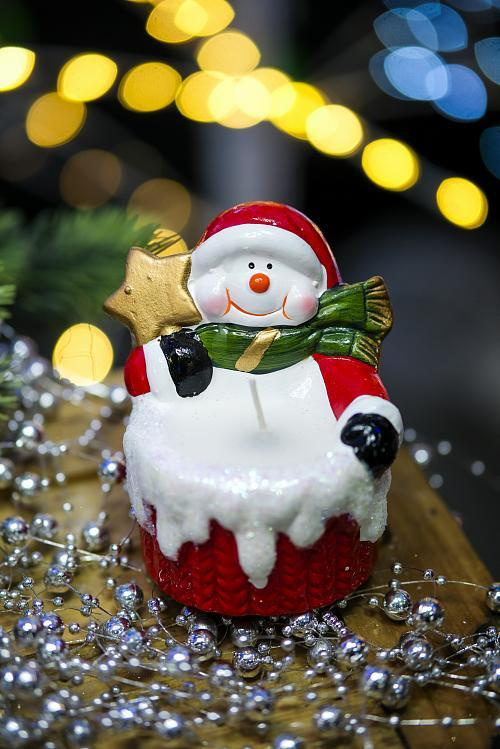 Рождественская декорация (Снеговик, 10 см.) #1