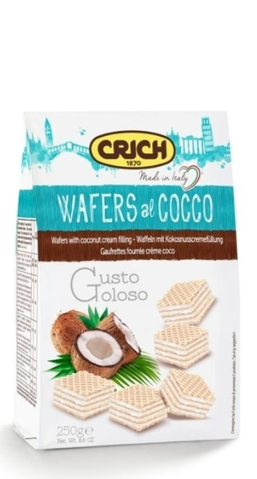 Вафли Crich Wafers with coconut filling с кокосово-кремовой начинкой, 250г  #1