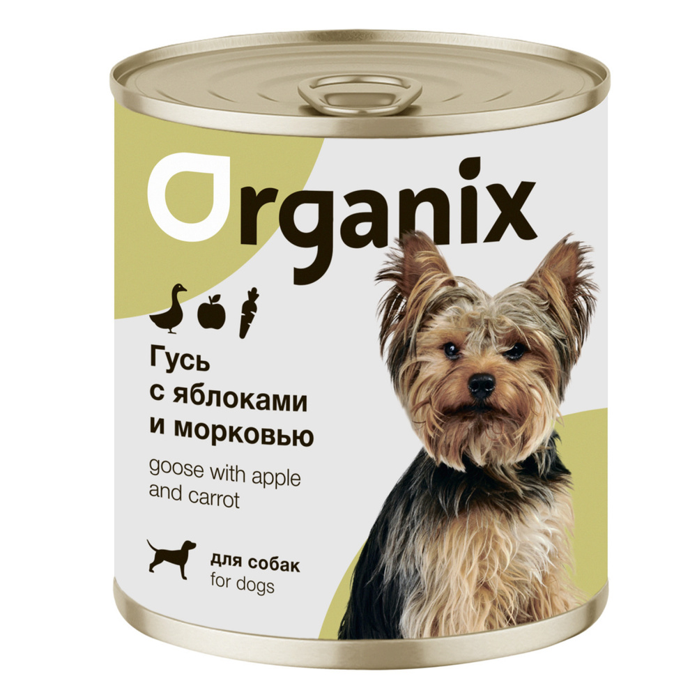 Organix консервы для собак Фрикасе из гуся с яблоками и морковкой, 9 шт. по 400 гр.  #1