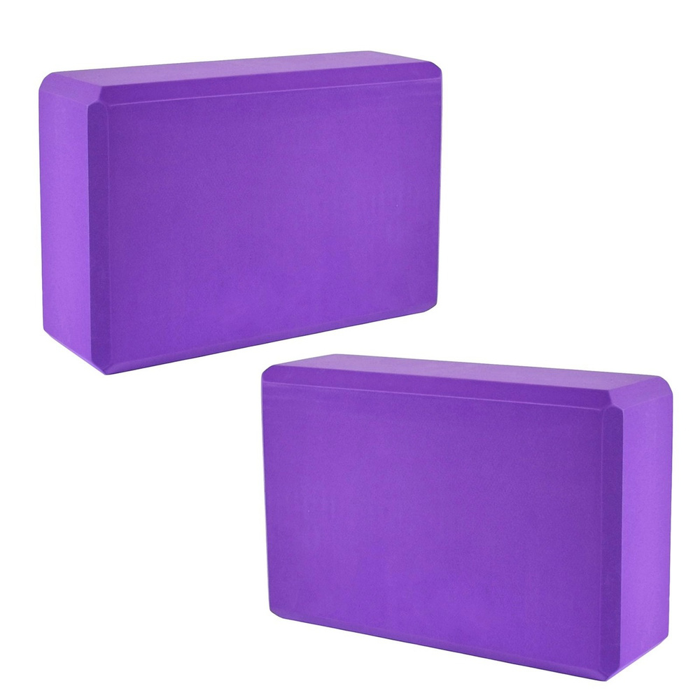 Блок для йоги комплект 2 шт CLIFF 23х15х10см, 200гр, фиолетовый #1
