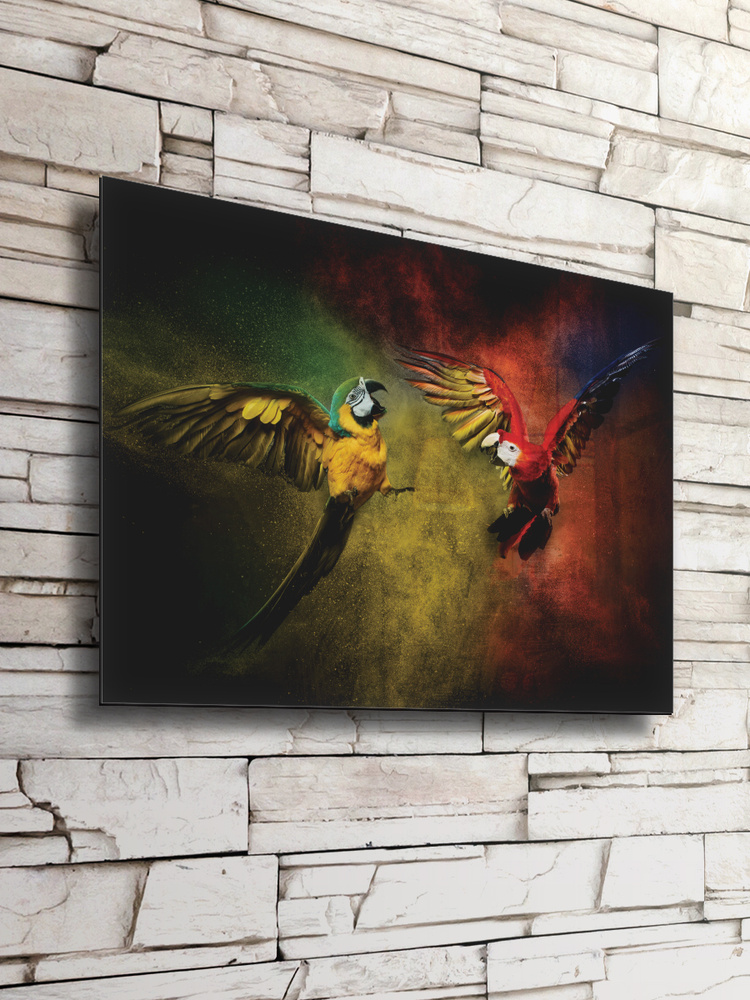 Картина на стекле Postermarket "Два попугая", 40 х 50 см #1