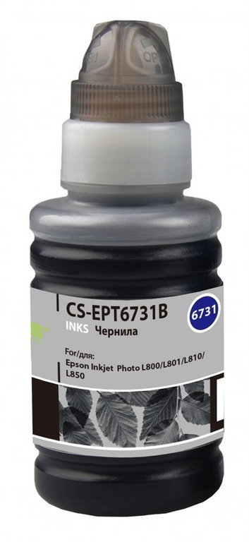 Комплект 4 шт, Чернила Cactus CS-EPT6731B черный для Epson L800, L810, L850, L1800 (100 мл)  #1