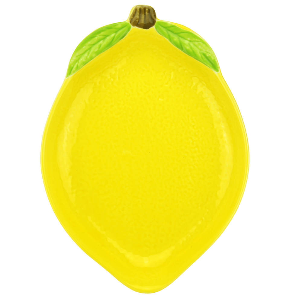 Домашняя мода Блюдо "Лимон", 1 шт, Фарфор Лимон, диаметр 17.6 см  #1