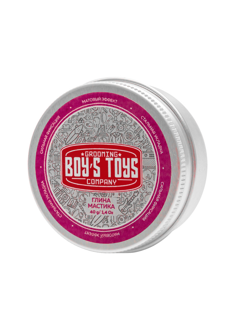 Boy's Toys Глина для укладки волос высокой фиксации с низким уровнем блеска Мастика, 40 мл  #1