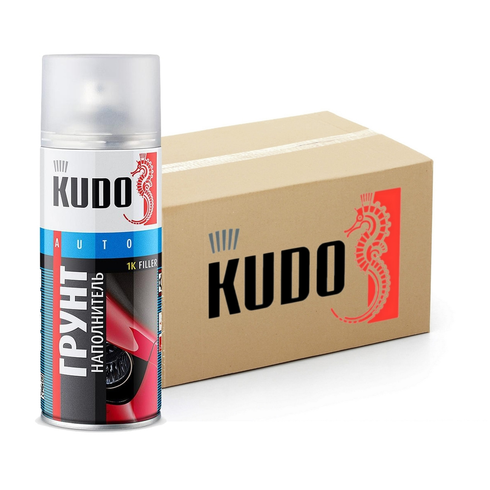 Грунт KUDO "1K FILLER", наполняющий, акриловый, белый, аэрозоль, 520 мл, упаковка 6 шт.  #1