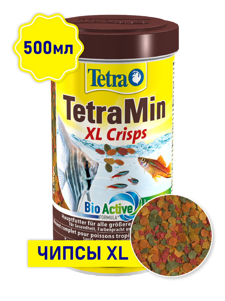 Корм Tetra TetraMin Crisps XL 500 мл (чипсы крупные) для крупных видов тропических рыб  #1