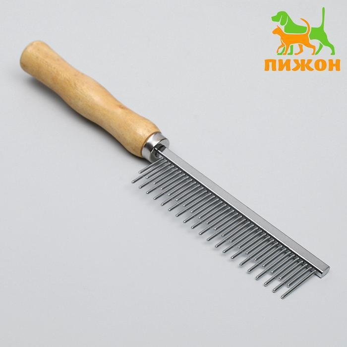 Расчёска-разнозуб Wood с деревянной ручкой, 20 х 3 см #1