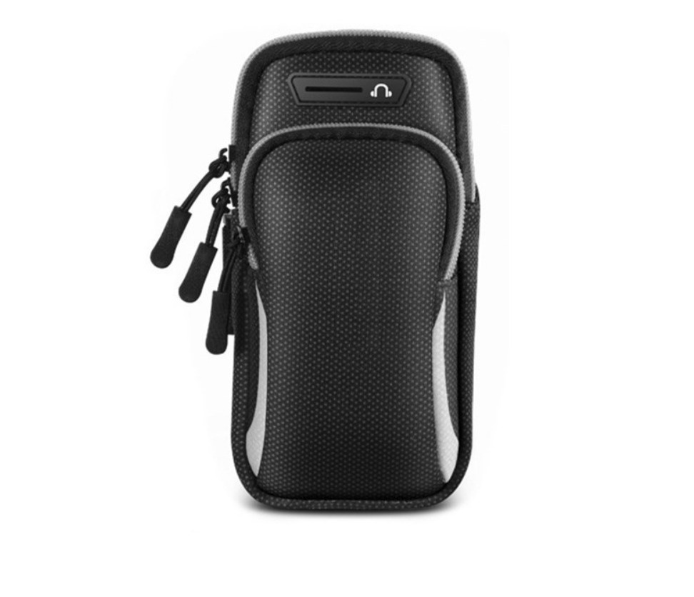 Спортивный чехол на руку для телефона, сумка на плечо, сумка для бега на запястье, черный с серым  #1